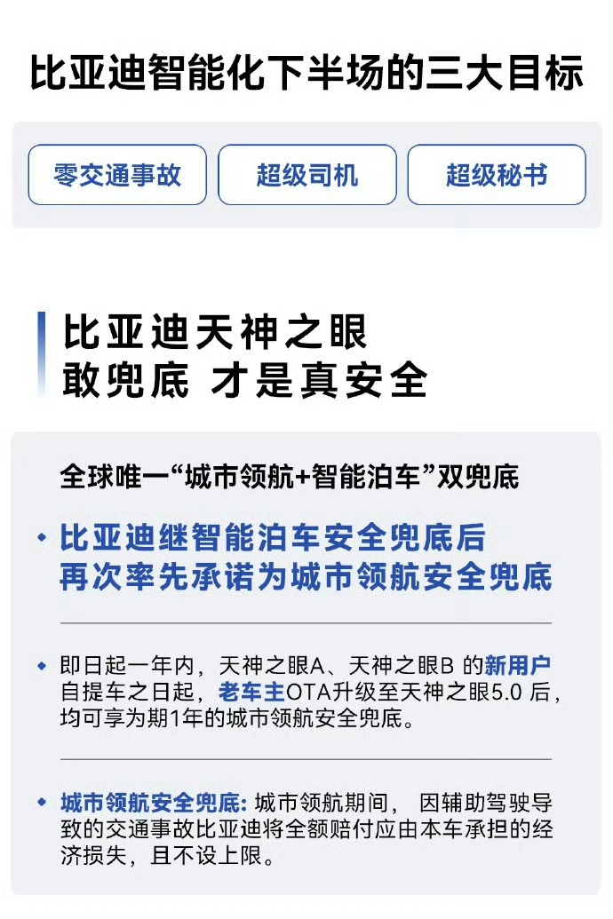 比亚迪智能化战略发布会 敢兜底，才是真牛逼。从今天起，比亚迪天神之眼就是我心目中