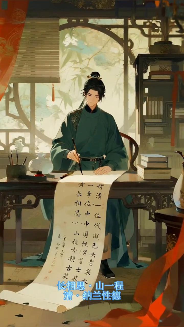 长相思·山一程。
清·纳兰性德。
山一程水一程，身向榆关那畔行。
夜深千帐灯，风