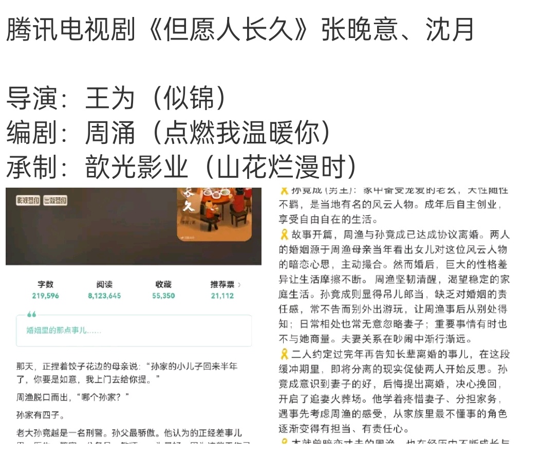 我觉得这个阵容有点假，我觉得晚意儿的剧自己撑不起来，需要有人一起扛。 