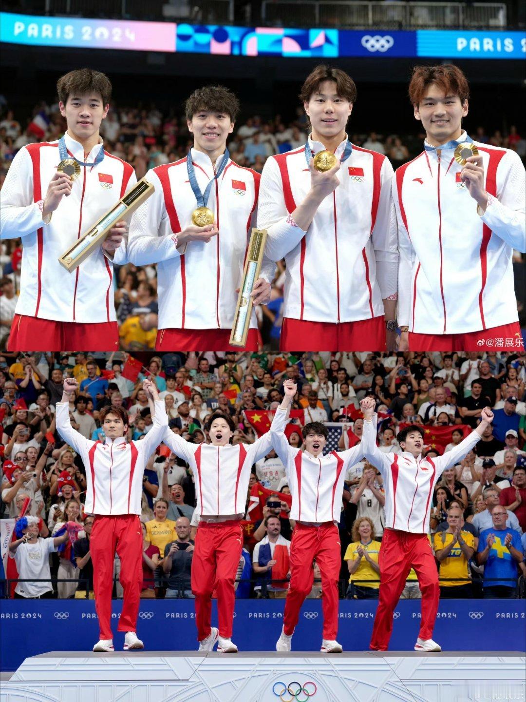 必须尖叫❗️男子4❌100米混合接力奥运金牌🥇#中国男子混合泳接力金牌# ​​