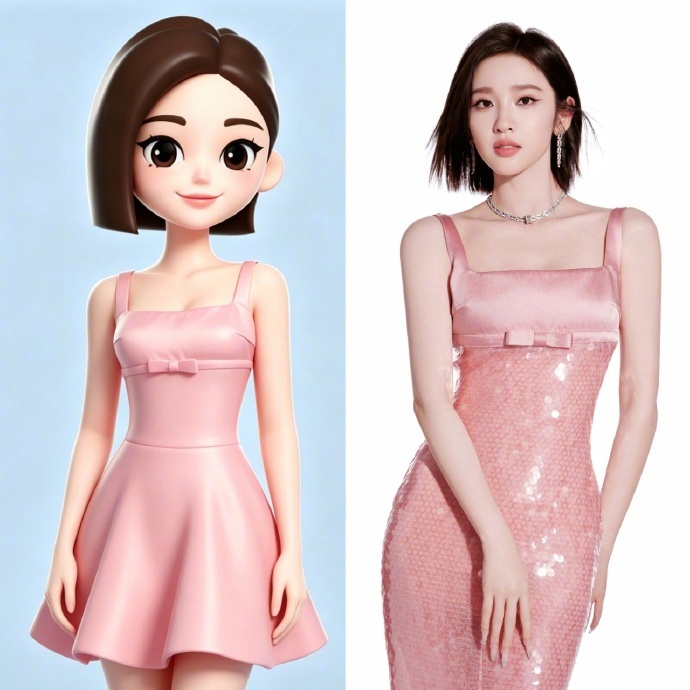 唐艺昕浪姐和豆包撞发型了唐艺昕好像豆包 谁懂啊！唐艺昕这发型和豆包的适配度直接拉