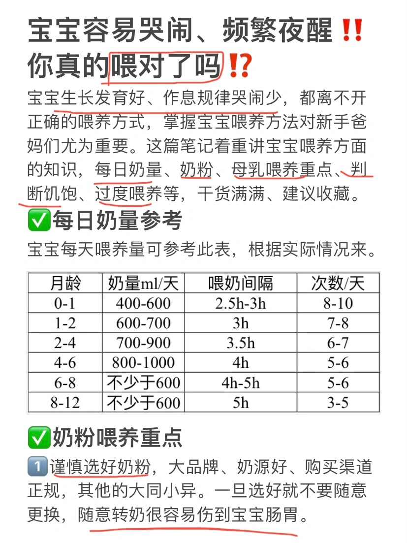错误❌喂养危害大⚠️宝宝喂养重点关注事项‼️
