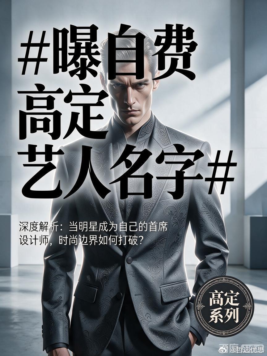 曝自费高定艺人名字内娱新黑话：自费高定＝爱豆自己掏钱装贵吃瓜吃到这句“曝某某自费