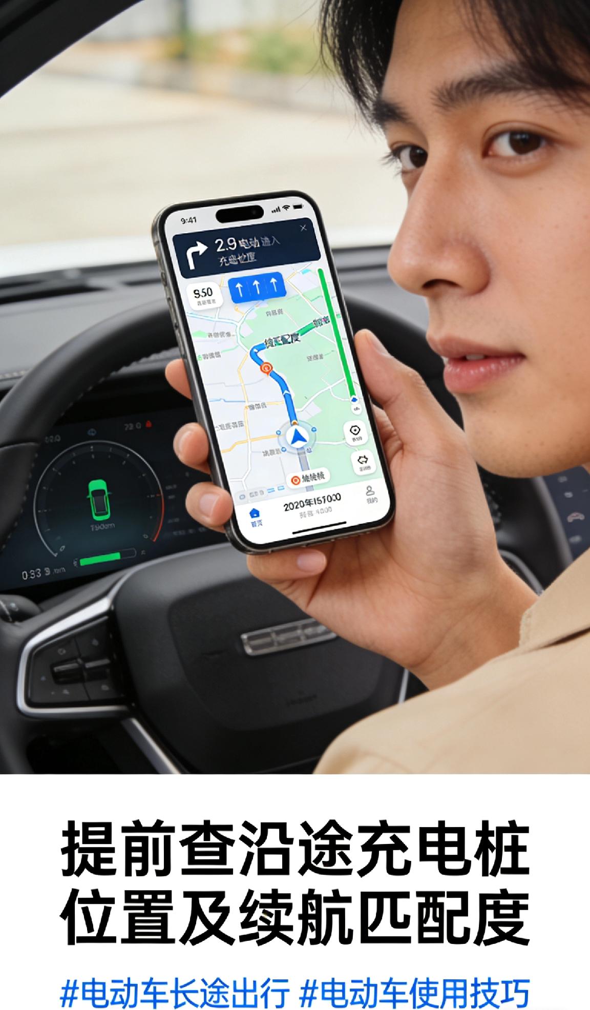 电动车跑长途注意什么?电动车跑长途，提前查沿途充电桩位置及续航匹配度，出发前检查