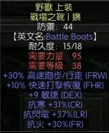 黄金鞋子，常说的百抗鞋。
百抗鞋是指三项抗性想加大于等于100点。
这个鞋子就是