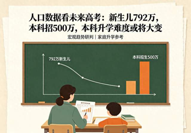 从人口看未来高考：新生儿792万，本科500万名额，升学格局生变