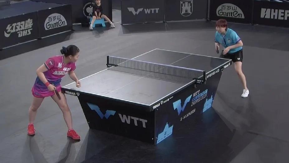WTT常规挑战赛萨格勒布站女单决赛，
张本美和大比分4：3胜朱雨玲，
七局比分为