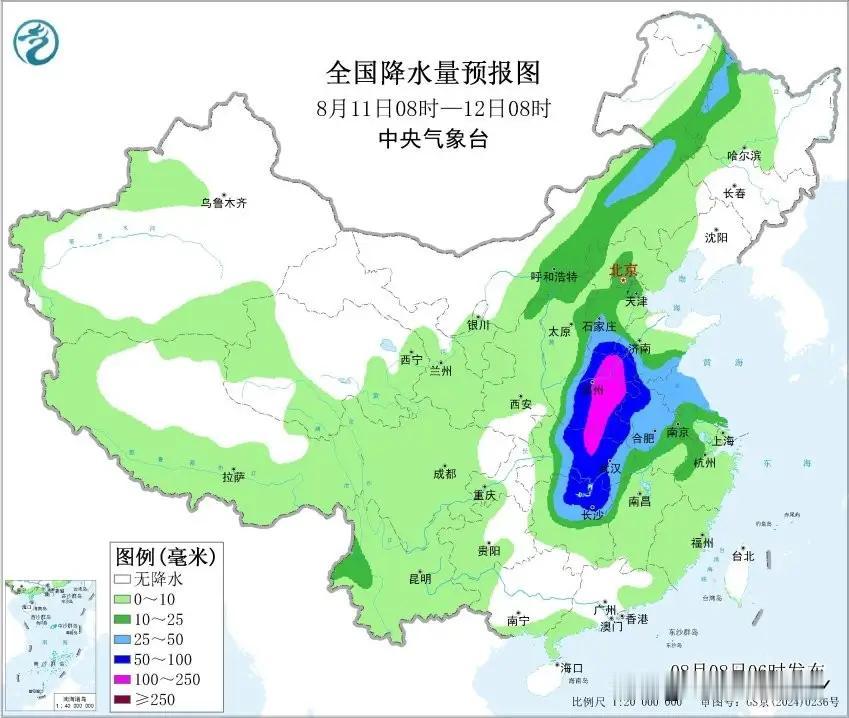 【华北黄淮台风雨】
根据中央气象台发布的最新的降水预报图来看，受台风白海豚环流北