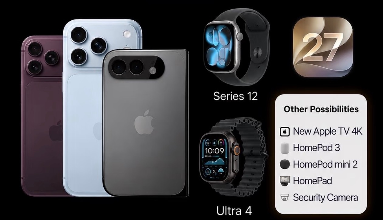 苹果秋季发布会预计将会带来以下新品：iPhone18 Pro 系列、折叠屏 iP