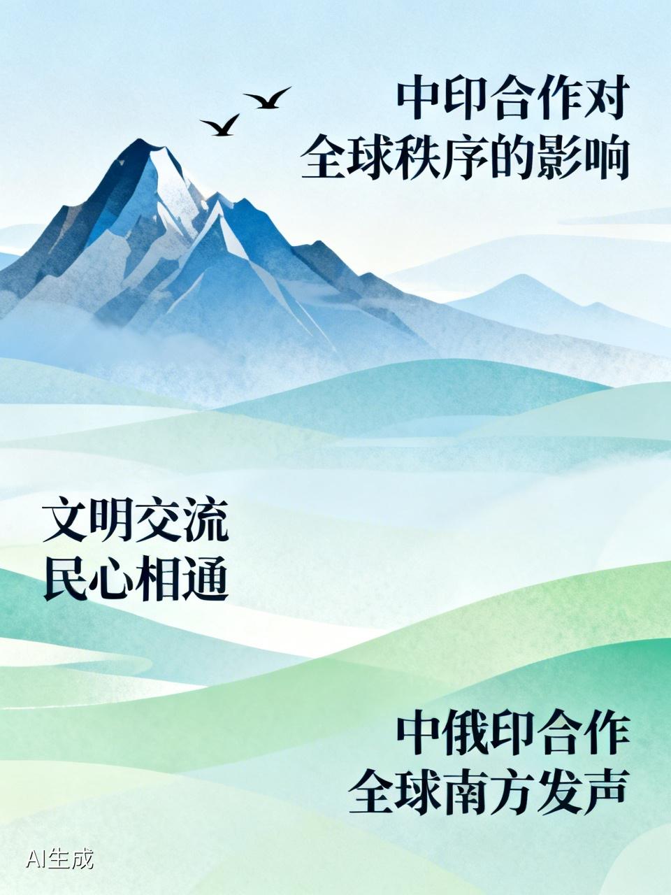 中印合作对全球秩序意义非凡。印度外长苏杰生就曾表示，中印作为两大发展中国家和新兴