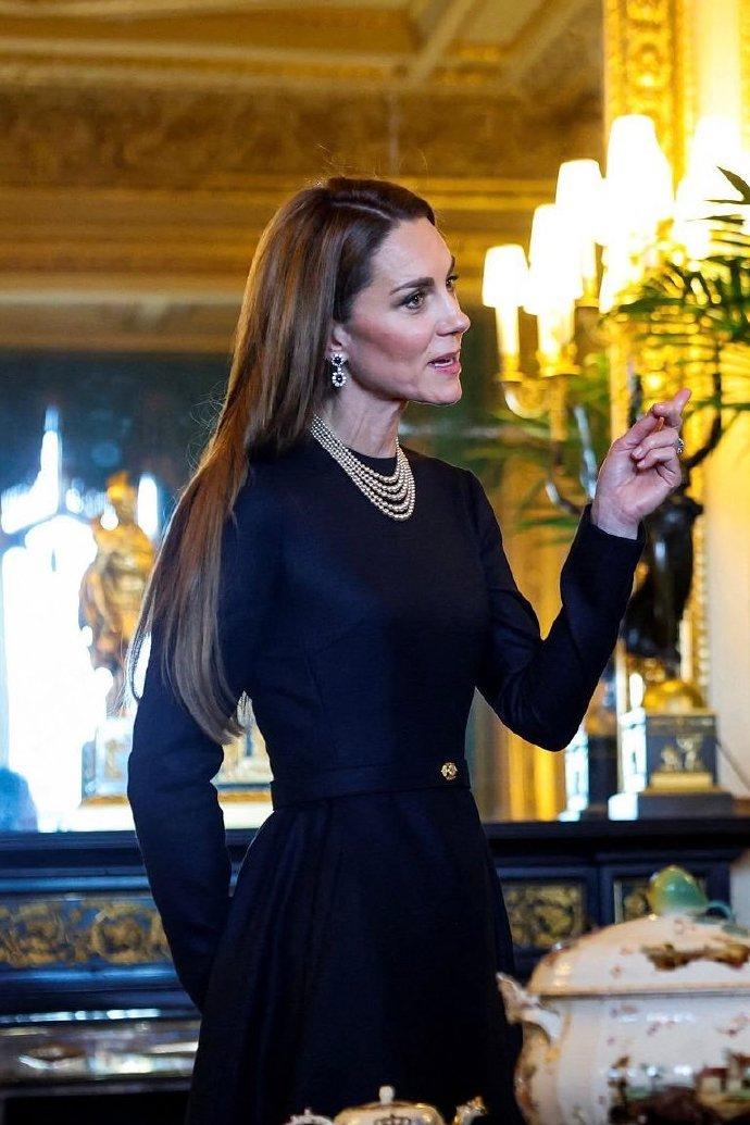 午间陪同参观皇家私藏品展[来看我]
姑且不谈威廉情不自禁的甜蜜爱妻手，
亮点在于