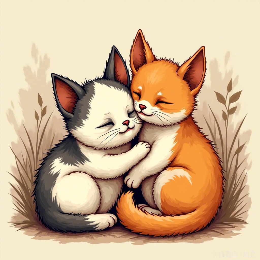 当可爱的猫狗在一起，温暖与快乐悄然绽放。生活的美好，往往在这些简单的瞬间里。 萌