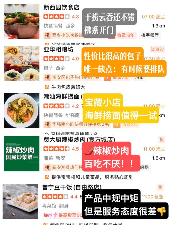 深圳红黑榜！谁吃谁知道。。（纯分享）