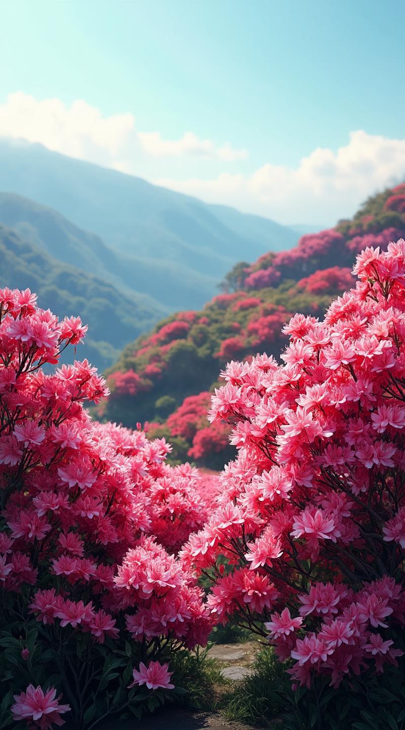 家人们谁懂呀，瞧见那漫山遍野绽放的杜鹃花，我直接被美哭啦！
周末去山里游玩，一进