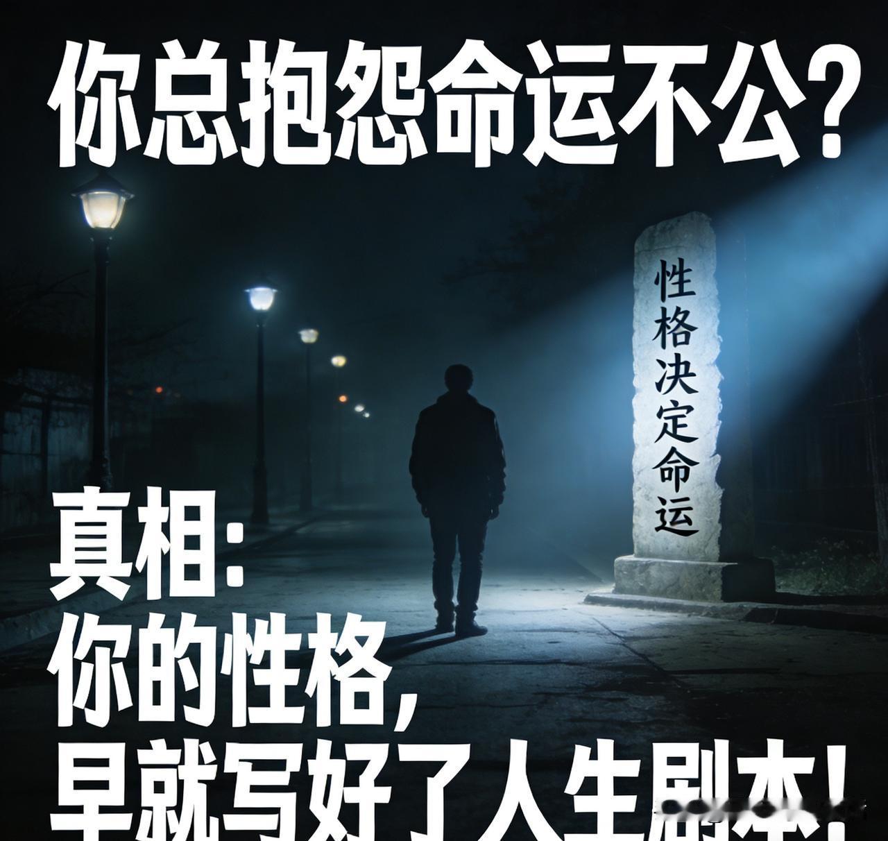 “你总抱怨命运不公？真相：你的性格，早就写好了人生剧本！”

所有坎坷，都是性格