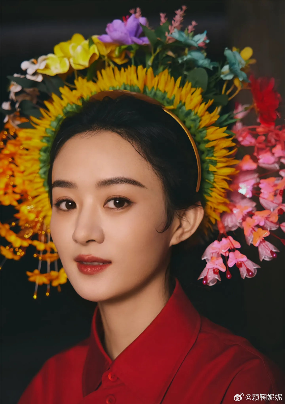 女明星的簪花造型质感 