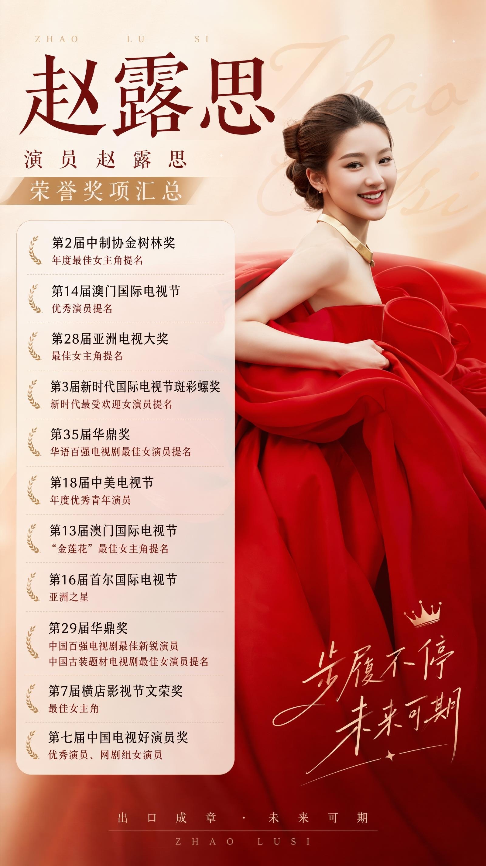 赵露思  赵露思个人奖项汇总 。汇总人：me 。