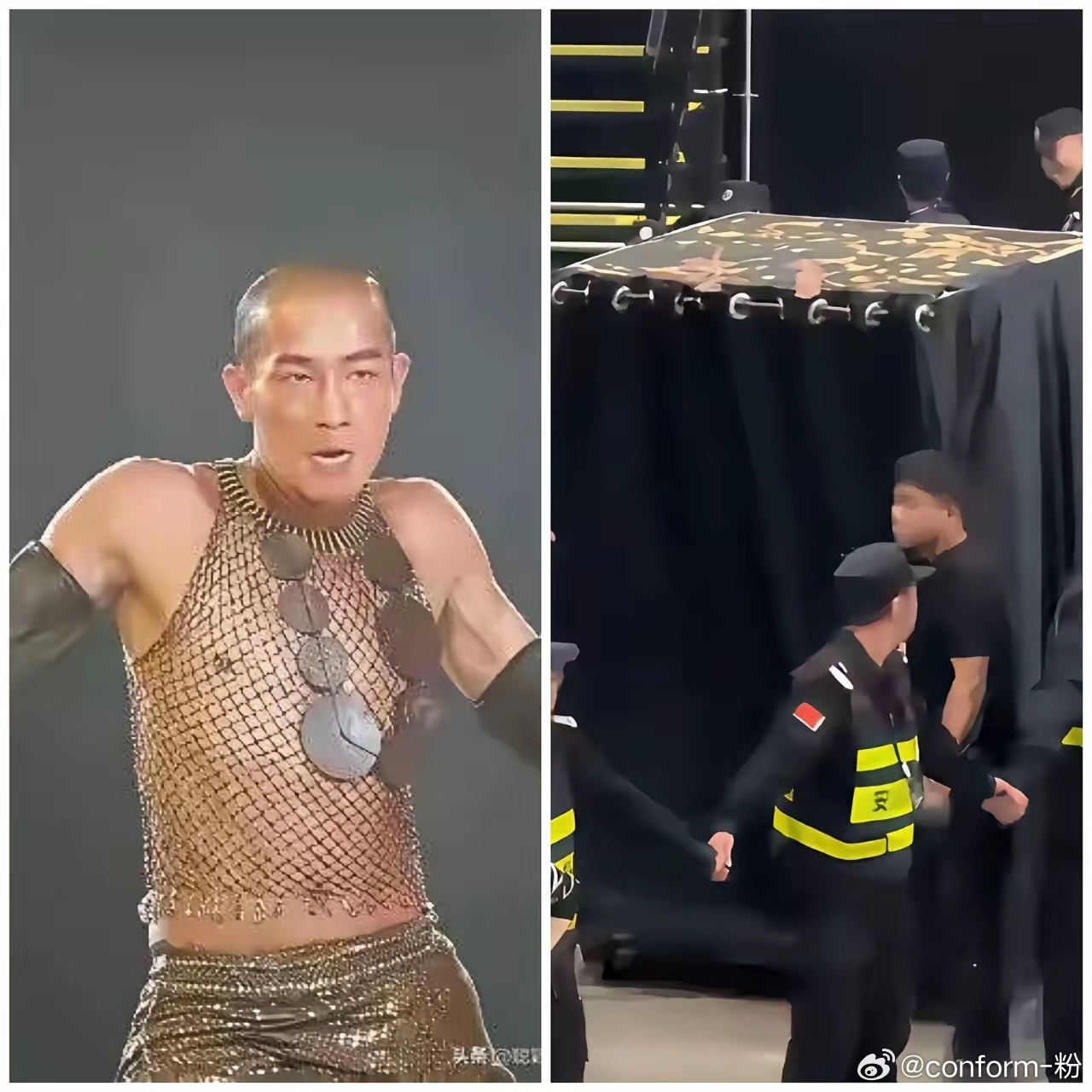 现在全网最后悔的人，估计就是陈小春了。他今年 59 岁了，光着膀子站在舞台上这一