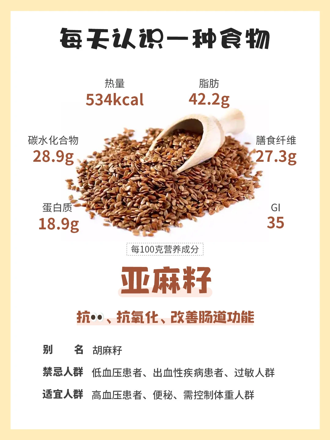每天认识一种食物｜亚麻籽