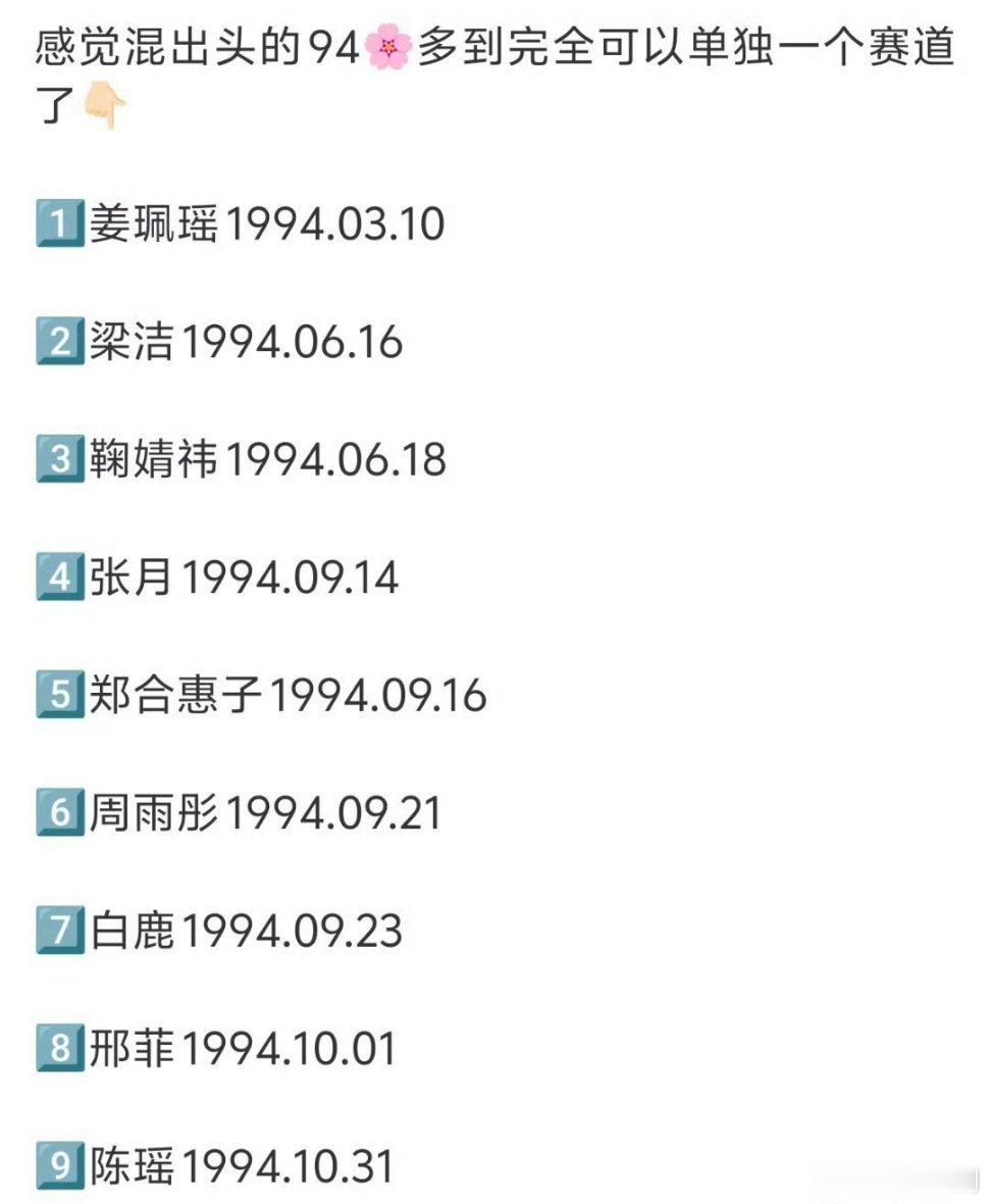 94花盘点论热度   白鹿>=鞠婧祎>张月论演技   邢菲>姜佩瑶>=郑合惠子=