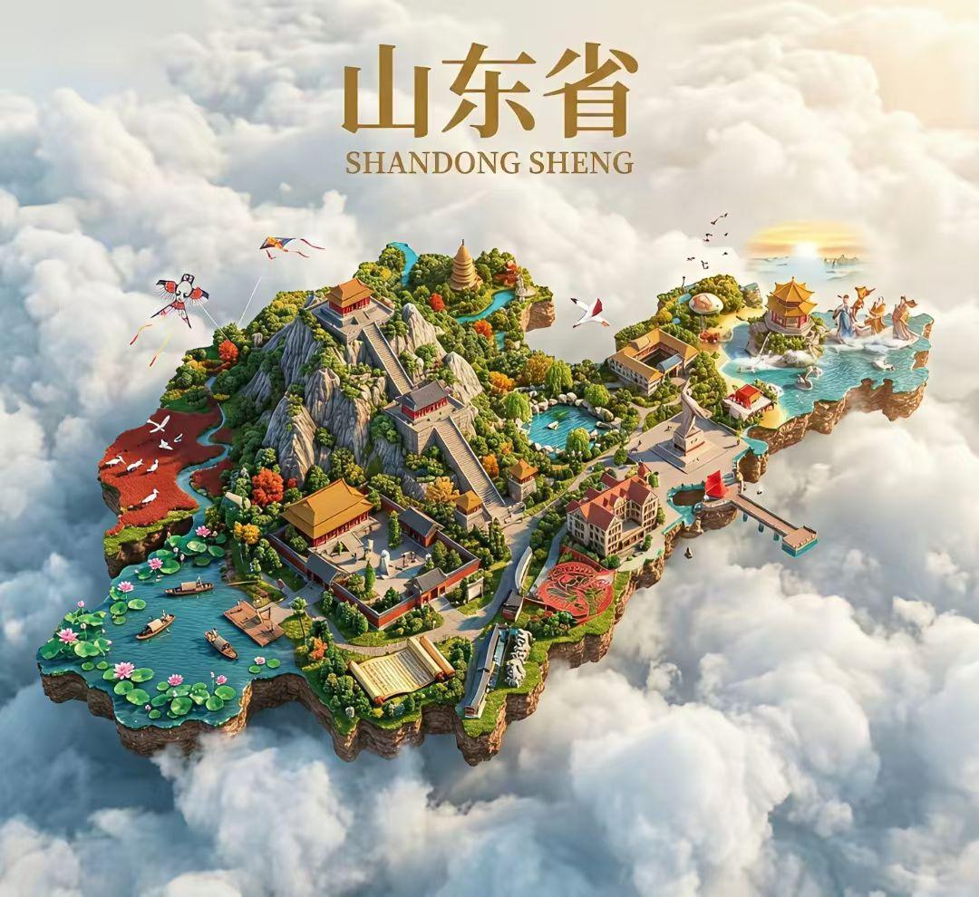 原来聊城在山东如此重要，这幅地图上的旅游景点你知道几个？