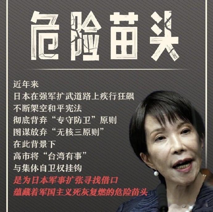 高市早苗决意冒险一搏！

面对国内外巨大压力，日本首相高市早苗执意要梗着“肮脏的