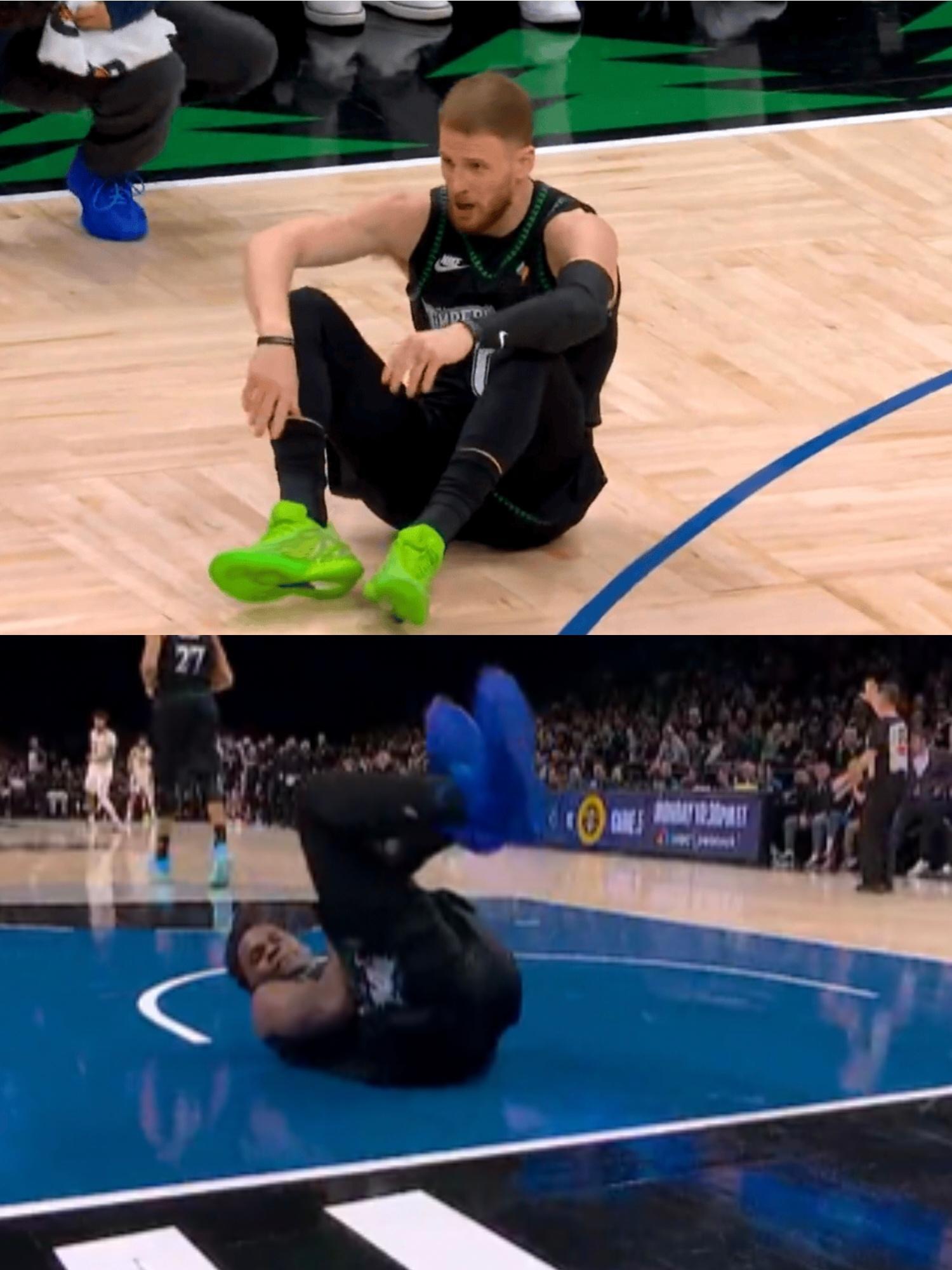 森林狼队有点惨，上半场连伤两员大将，迪温琴佐跟腱受伤，爱德华兹膝盖受伤，看着都不