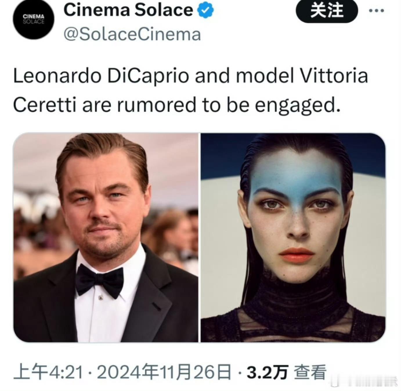 外媒曝50岁小李子和26岁女友已经订婚，打破了“女友不超25岁”的定律 