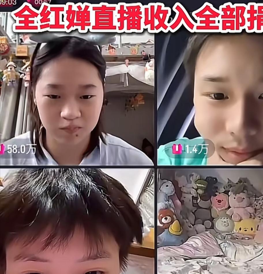 我全程都观看了这场直播，刷了五个墨镜。下播后，婵宝便将直播打赏所得的4.35万元