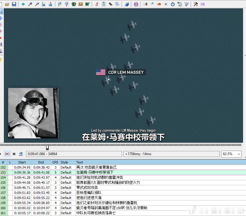 翻译航母作战片，这位约克城号第3鱼雷机中队中队长马赛，加上之前6,7个中队长，原