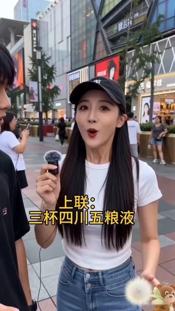 美女，奖赏100元的对联 

竟无一人对出下联 

上联：三杯四川五粮液

有请