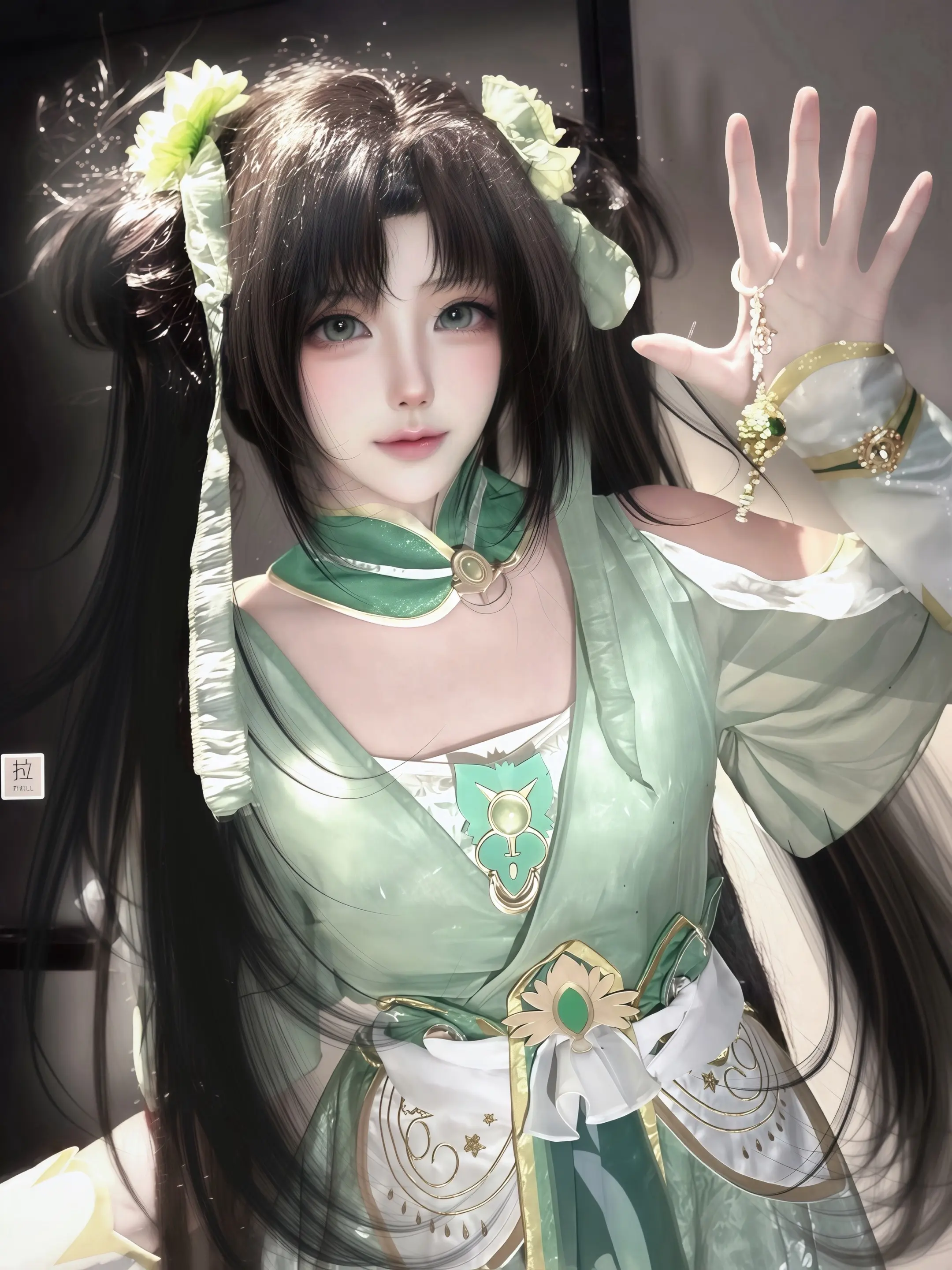 究竟是我好看 还是花好看。