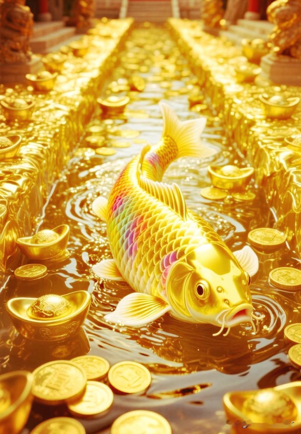 流水聚财，年年有余。