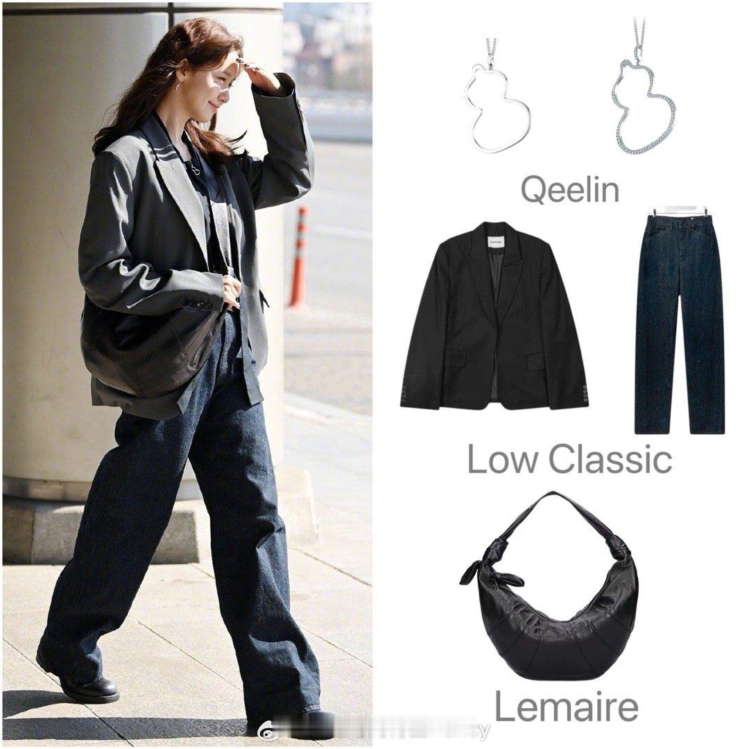 林允儿今日的机场私服解析，简约日常的西装搭配时髦耐看～ ​​​