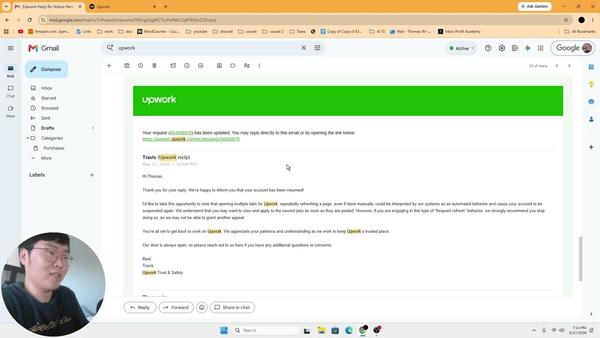 📌 凌晨1点，我收到了Upwork的封号邮件
说实话，那一刻我有点慌。20万美