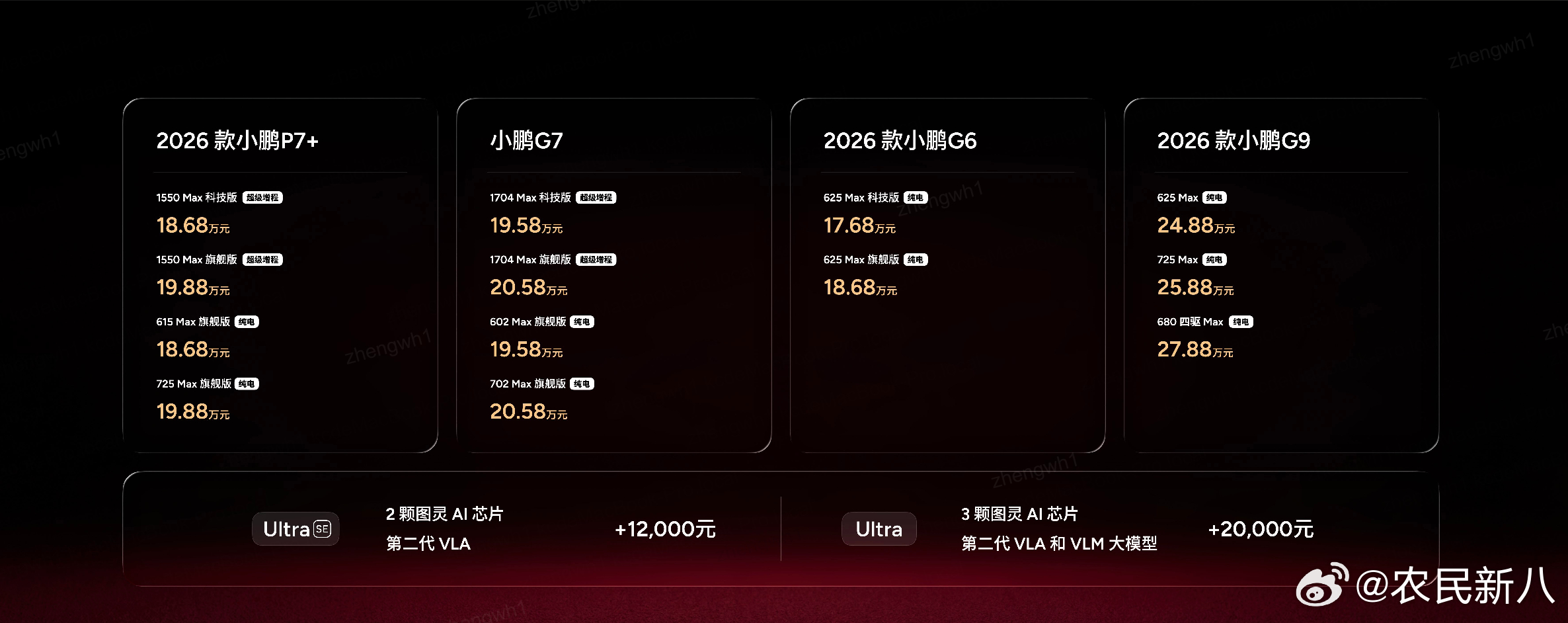 新款小鹏P7+和小鹏G7增程版上市了！2026款小鹏P7+，18.68-19.8