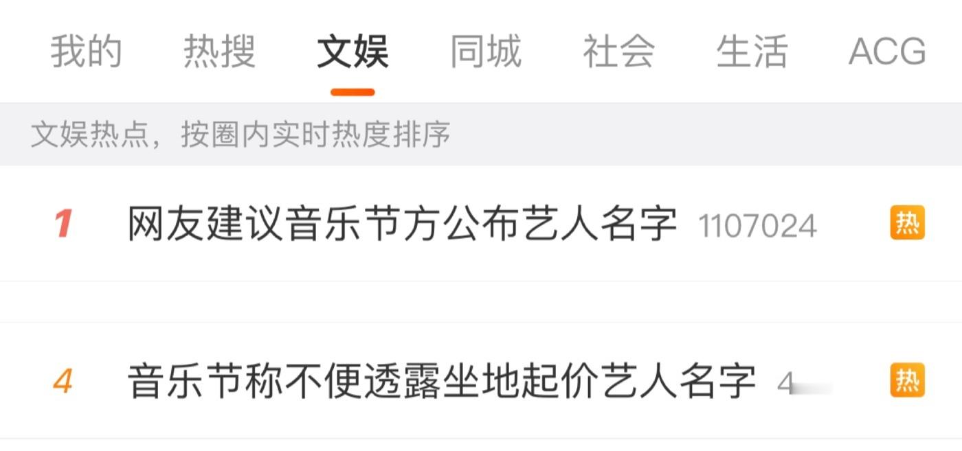 网友希望透露坐地起价艺人名字主办方说不方便透露，这闹的…音乐节称不便透露坐地起价