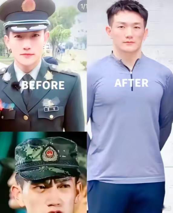 张馨予嫁给了当兵的何捷，但搞笑的是，何捷穿军装的样子和普通常服真的差距太大了吧。