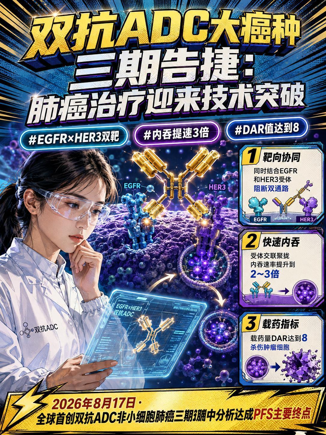 全球首创双抗ADC获大癌种临床告捷！传统单抗时代是否终结？
全球抗肿瘤药物研发迎