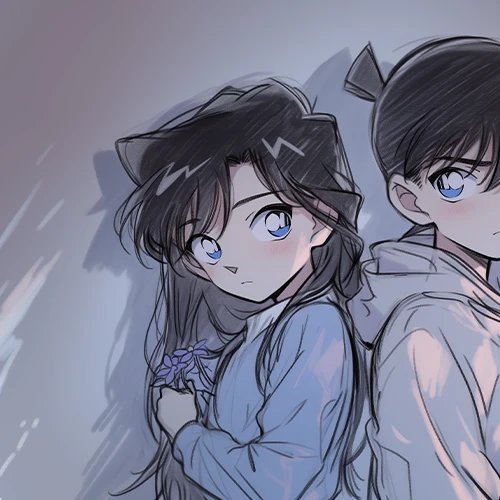 新一＆小兰｜情侣头像04cr：清风壁纸名侦探柯南工藤新一毛利兰 ​​​