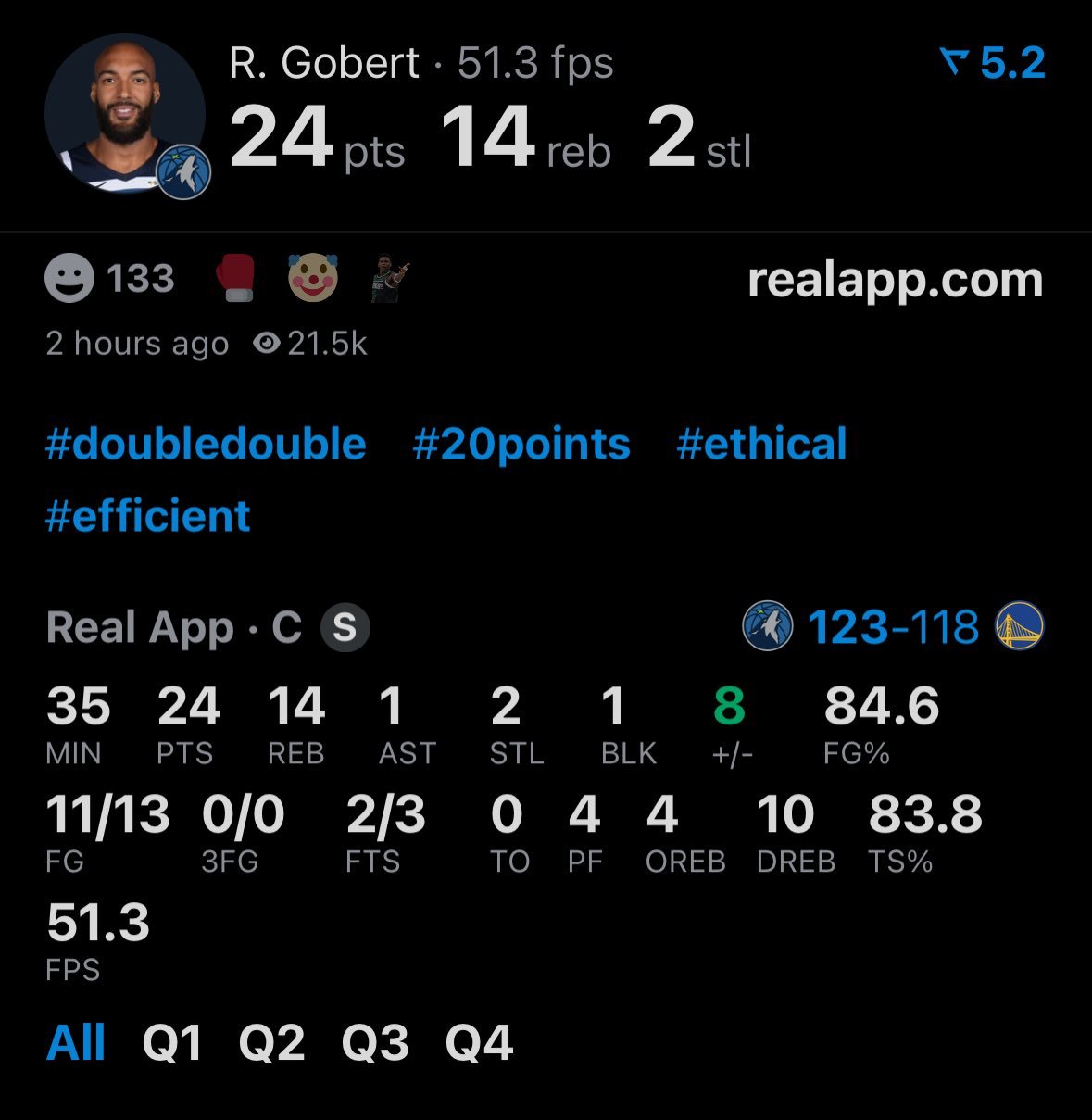 勇士内线的问题 让戈贝尔今天年轻了10岁 