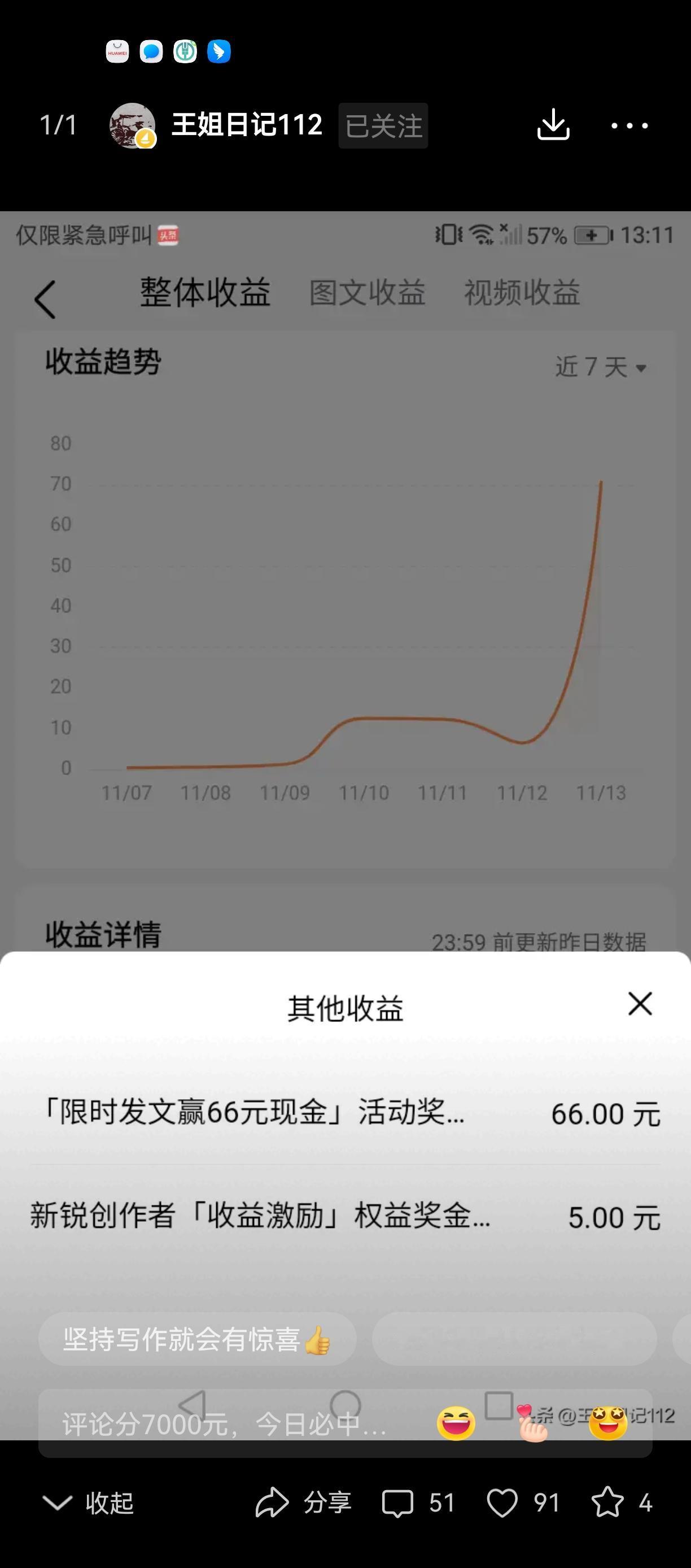 76.52元！这收益看着就让人跟着开心，尤其是活动奖励占了大头，这种突如其来的惊