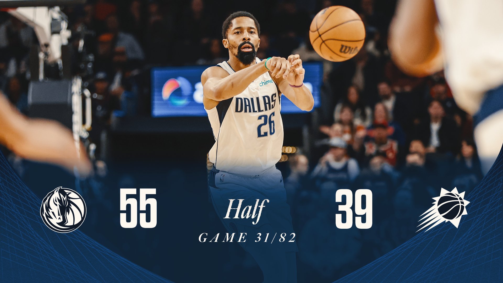 半场55-39！欧文半场15分。 
