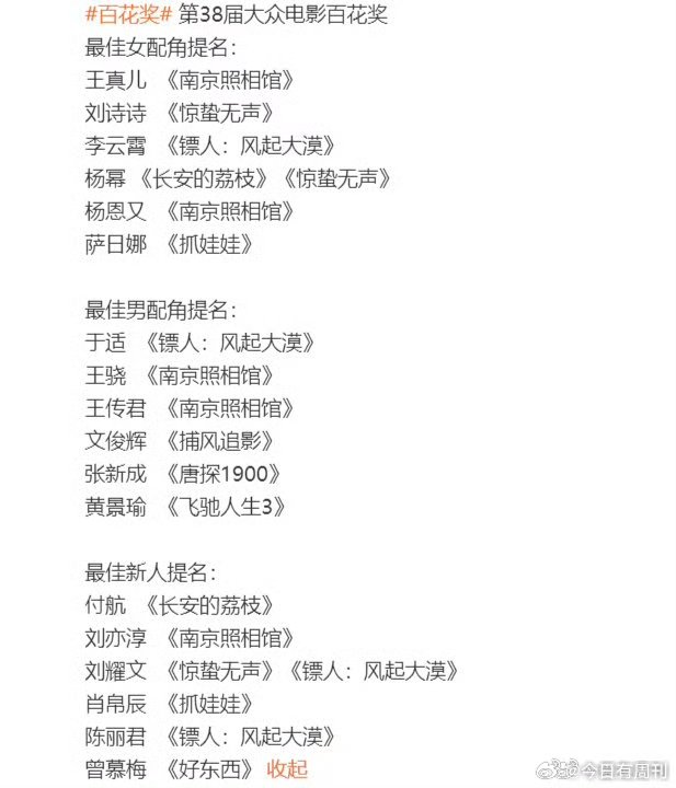 陈丽君李云霄双入围百花奖陈丽君李云霄被提名百花奖 恭喜！！ 