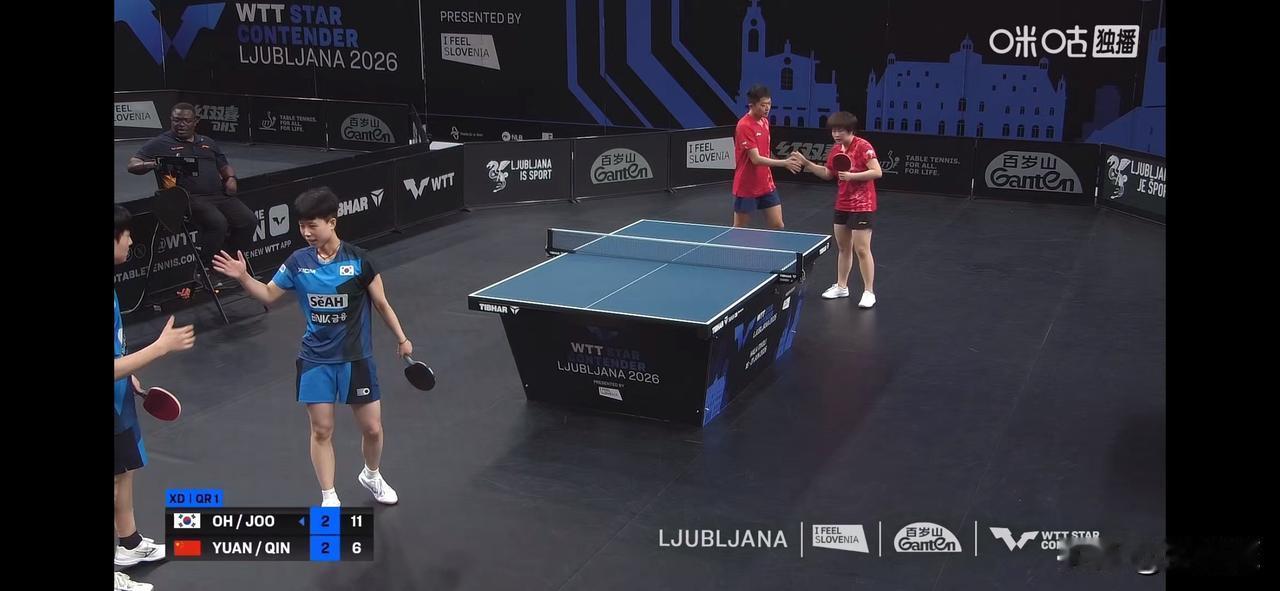 袁励岑/覃予萱🇨🇳2-3吴晙诚/朱芊曦🇰🇷【11-8，8-11，18-1