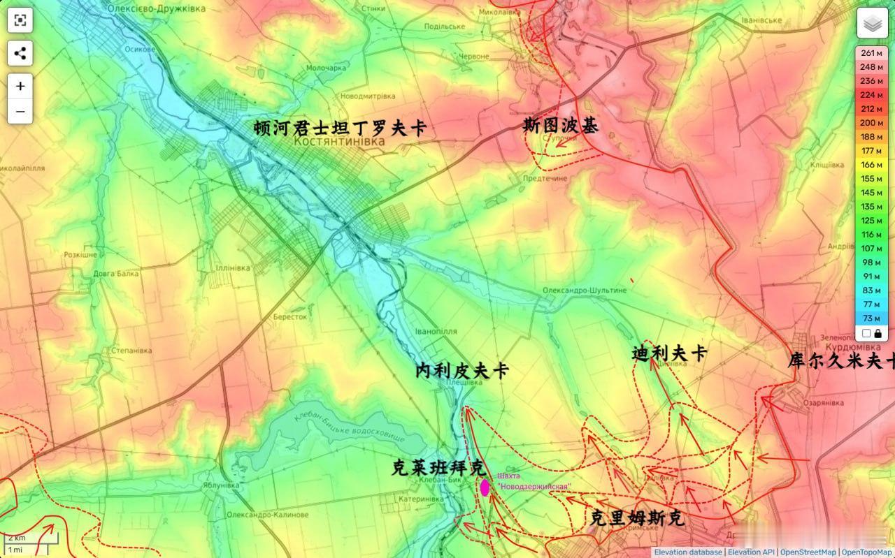 南哥更新了捷尔任斯克西北和奥列克西夫卡+科马尔的进展，请注意他的线包括争夺区来源