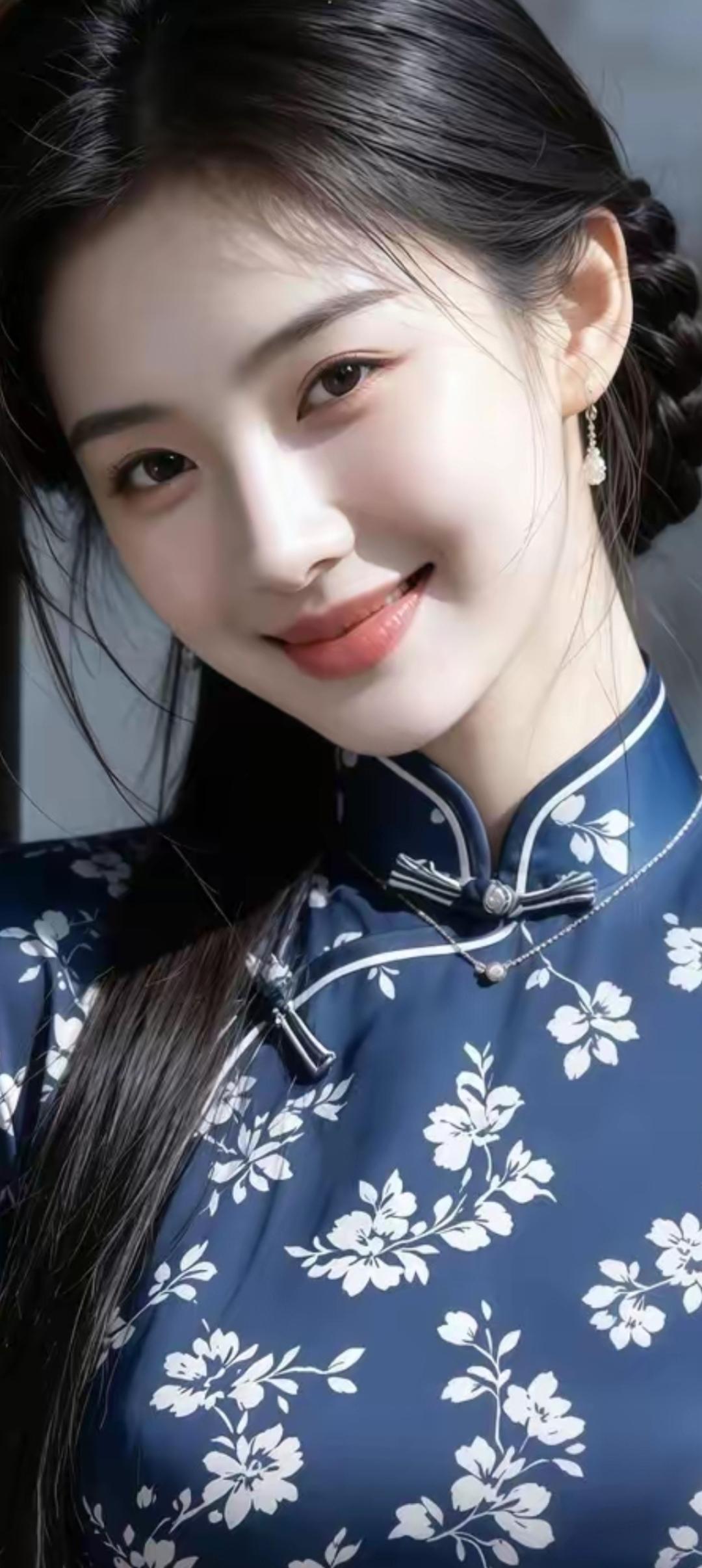 温婉优雅的旗袍美人，古典韵味十足！🌸💃