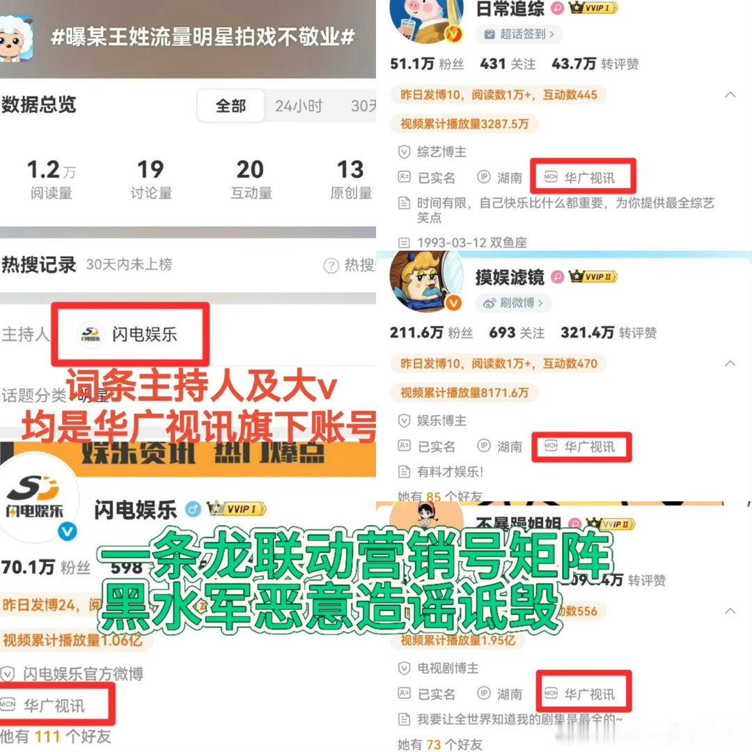 昨日人民日报已发布12名因造谣诽谤、勒索明星而抓获的营销号，对这类黑流量账号国家