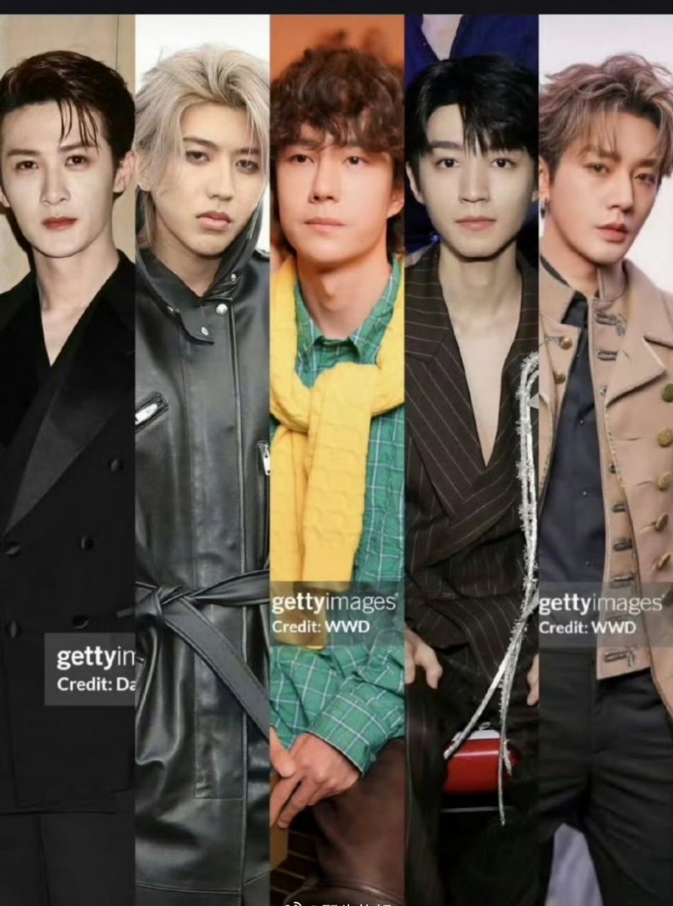 男明星巴黎生图王一博、王俊凯、蔡徐坤、檀健次、邓为 ​​​