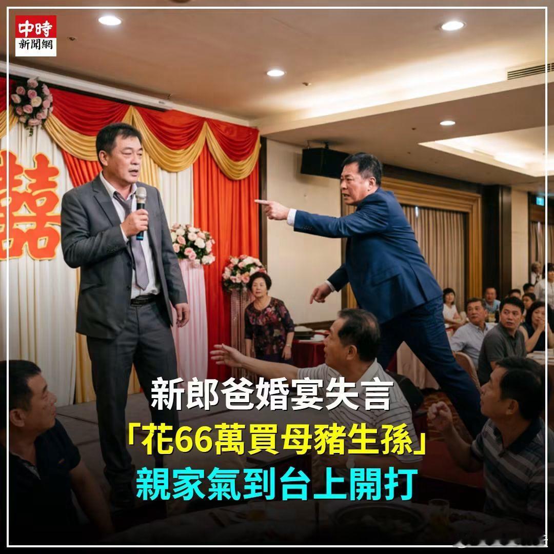 不满女方不返还15万聘礼，新郎爸婚宴失言「买母猪生孙」 亲家气到台上开打中时新闻